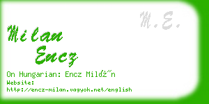 milan encz business card